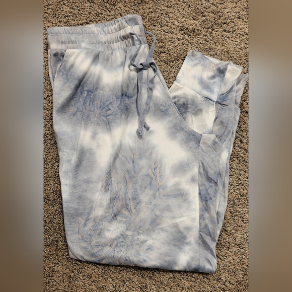 Sz Medium, Hello Mello loungewear pants, blue tie-dye, super soft, nwot/tried on - Picture 2 of 4